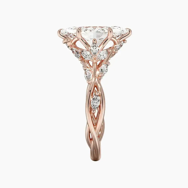 Melia Marquise Designer 1 Carat Lab Grown Diamond Engagement Ring in 14K White Gold