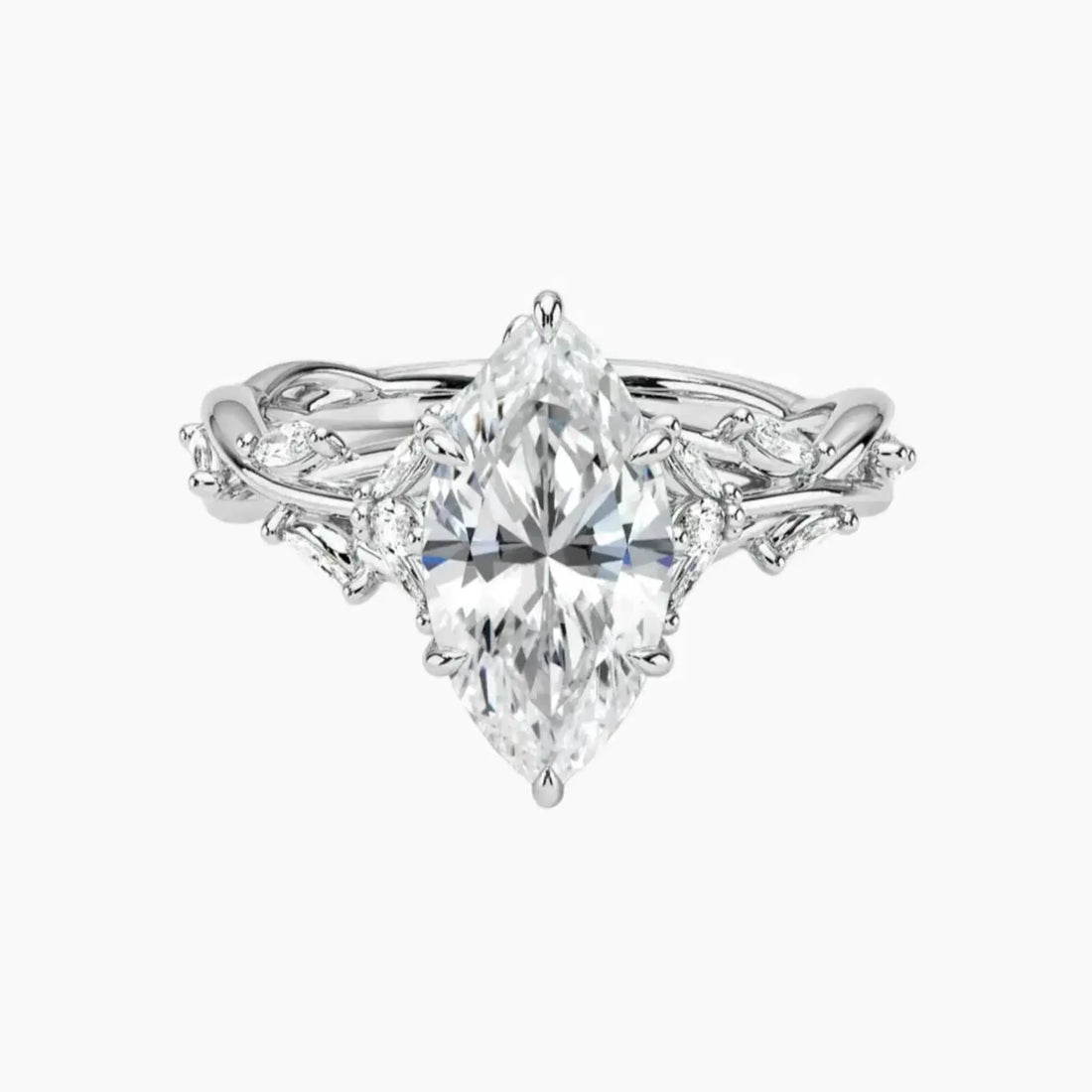 Melia Marquise Designer 2.5 Carat Lab Grown Diamond Engagement Ring in 18K Rose Gold