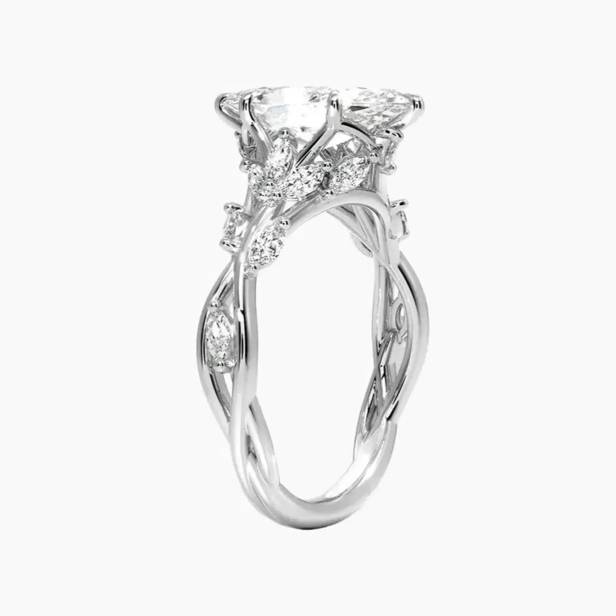 Melia Marquise Designer 3 Carat Lab Grown Diamond Engagement Ring in 14K Rose Gold