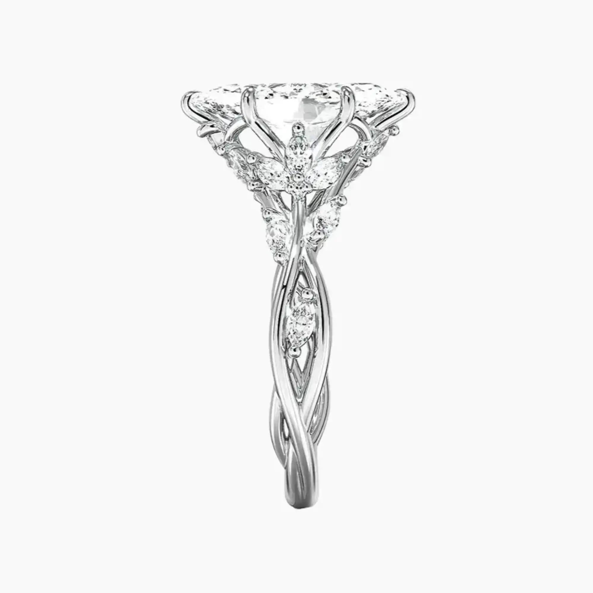 Melia Marquise Designer 2.5 Carat Lab Grown Diamond Engagement Ring in 14K Rose Gold