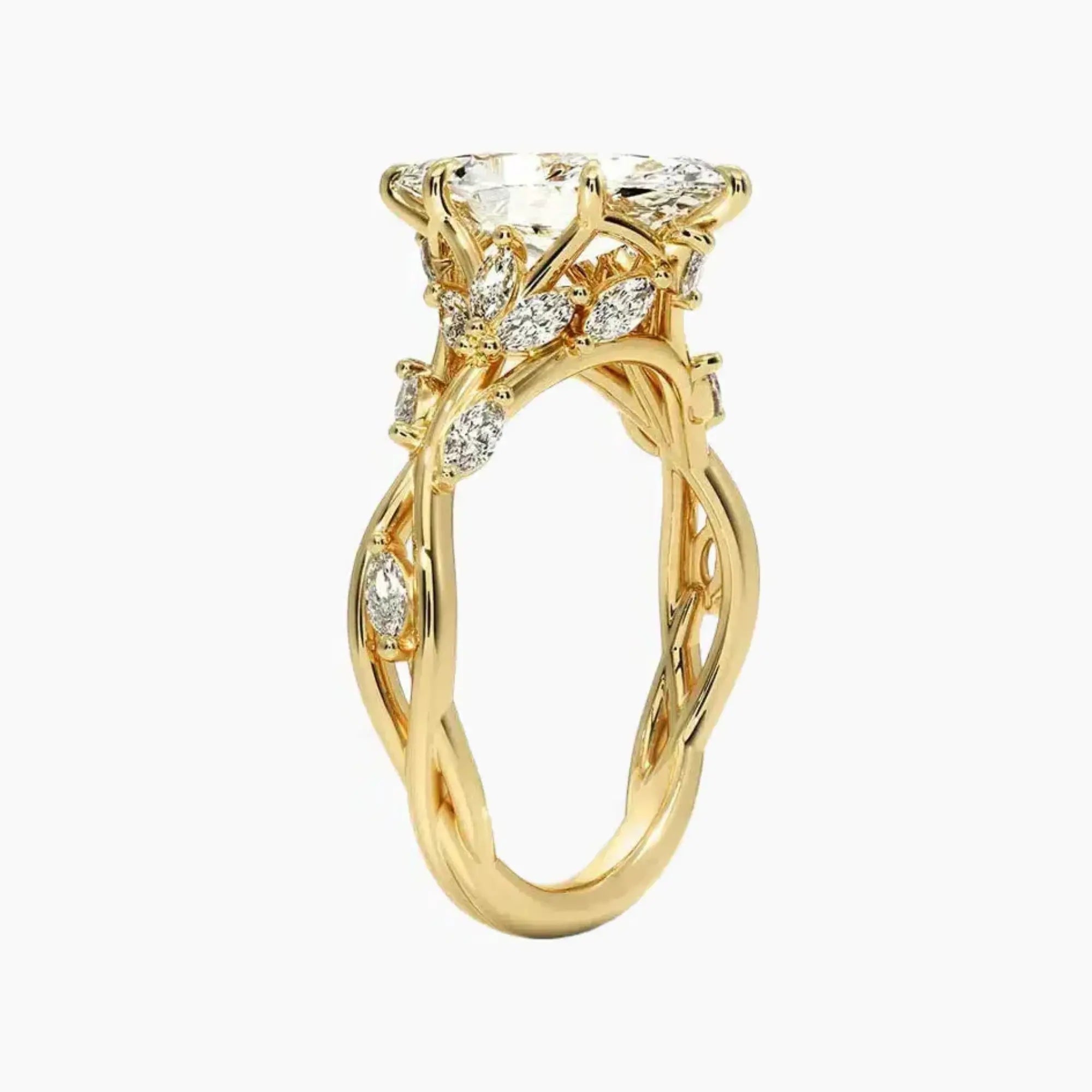 Melia Marquise Designer 2 Carat Lab Grown Diamond Engagement Ring in 18K White Gold