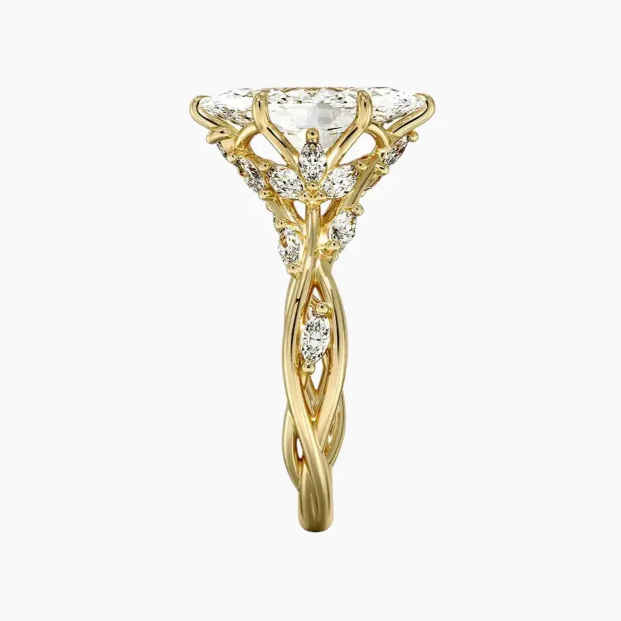 Melia Marquise Designer 1 Carat Lab Grown Diamond Engagement Ring in 14K Rose Gold