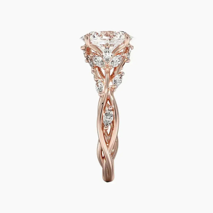 Melia Oval Designer 3 Carat Lab Grown Diamond Engagement Ring in 14K White Gold