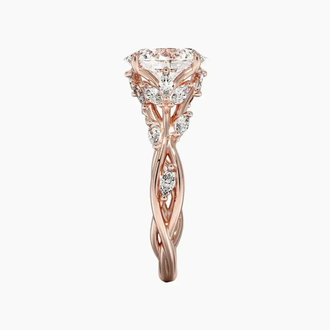 Melia Oval Designer 2.5 Carat Lab Grown Diamond Engagement Ring in 14K White Gold