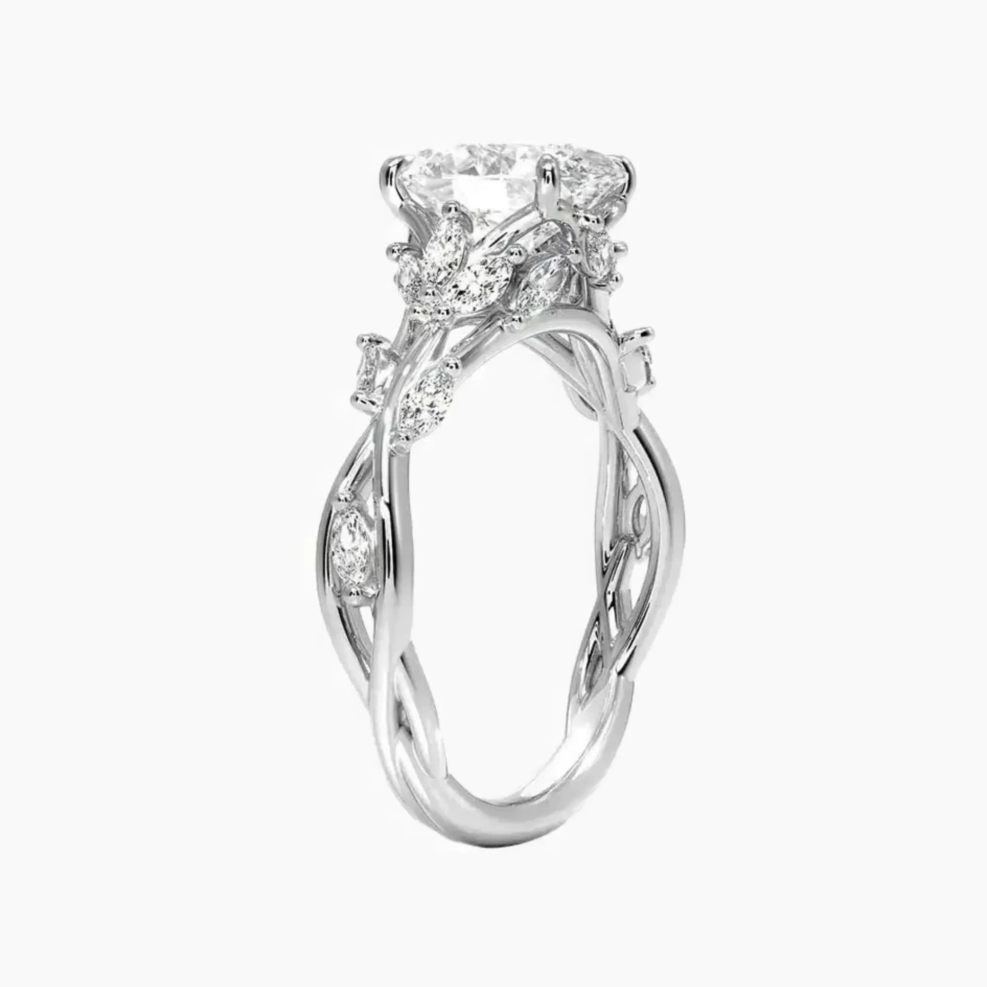 Melia Oval Designer Diamond Ring Setting in 14K Rose Gold