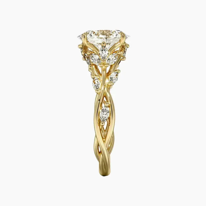 Melia Oval Designer 2.5 Carat Lab Grown Diamond Engagement Ring in 18K Rose Gold