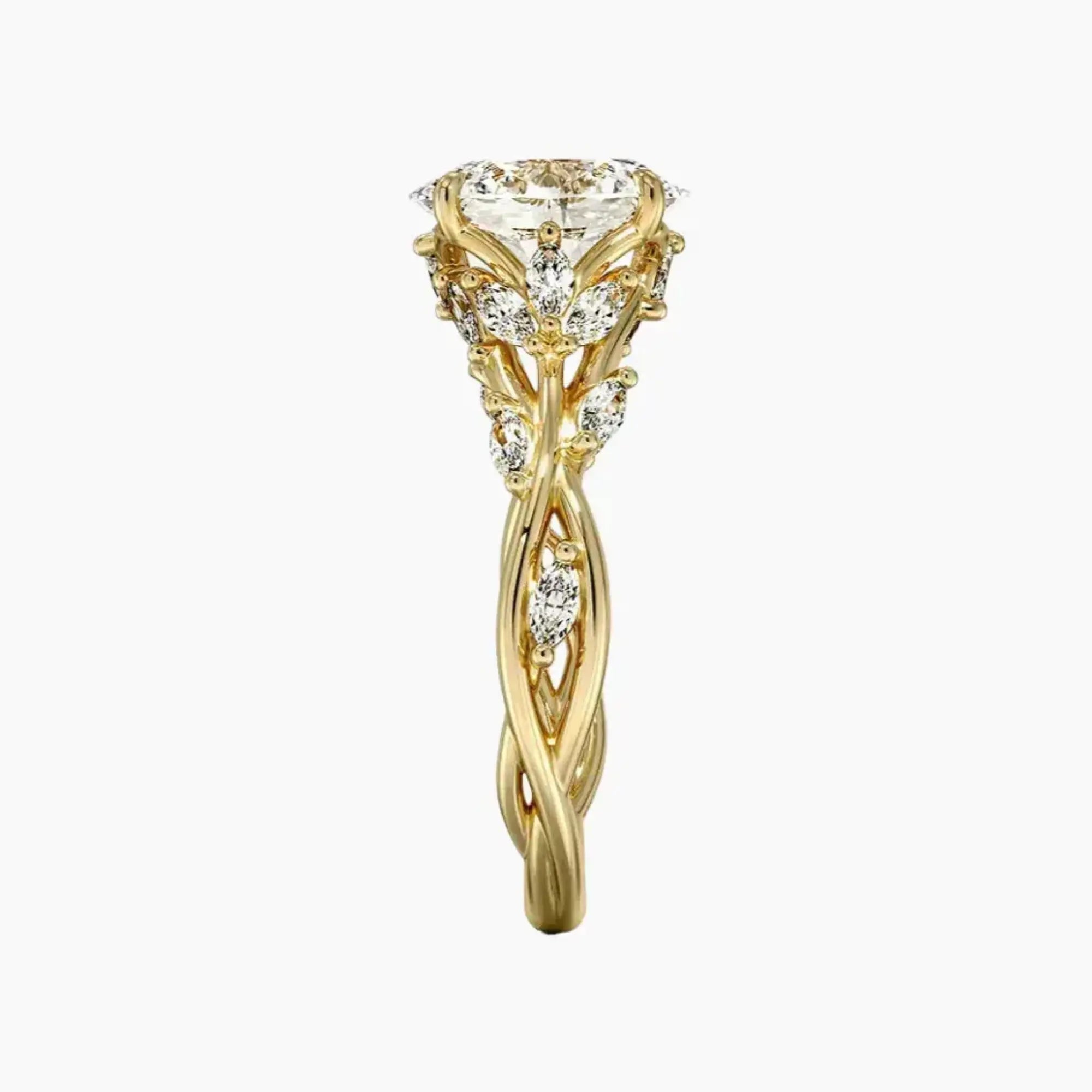 Melia Oval Designer Diamond Ring Setting in 18K Rose Gold