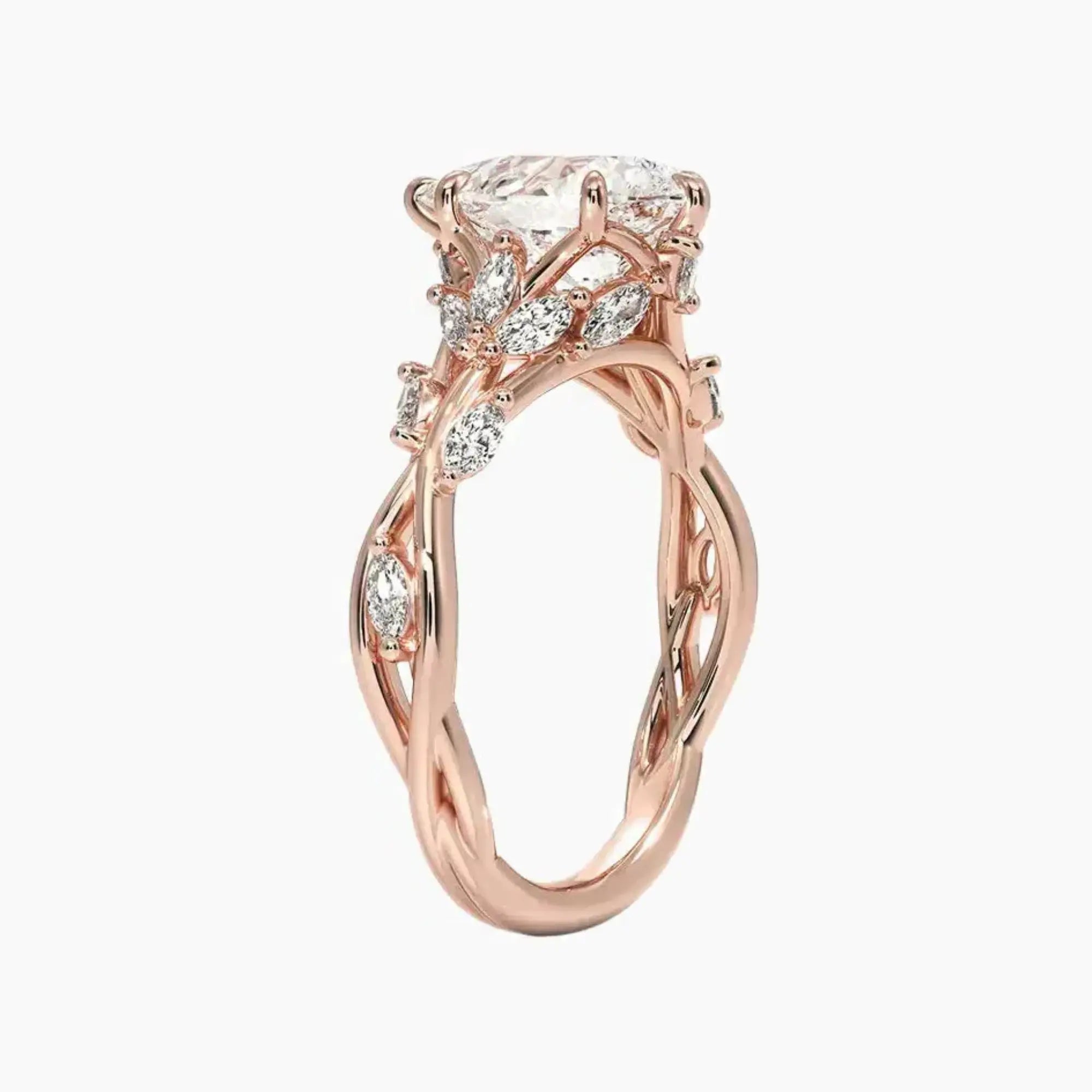 Melia Pear Designer Diamond Ring Setting in 18K Yellow Gold