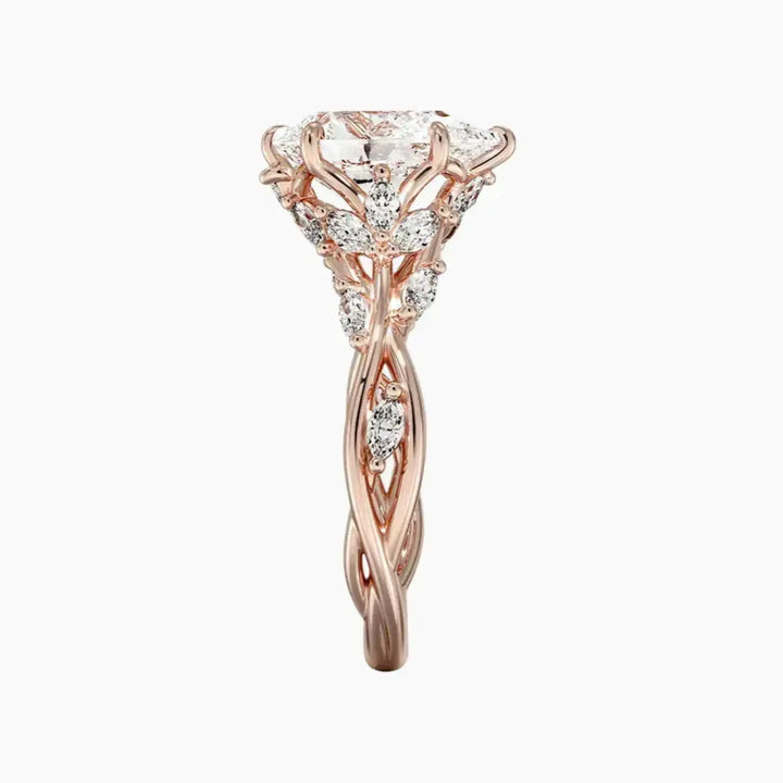 Melia Pear Designer 2.5 Carat Lab Grown Diamond Engagement Ring in 18K Yellow Gold