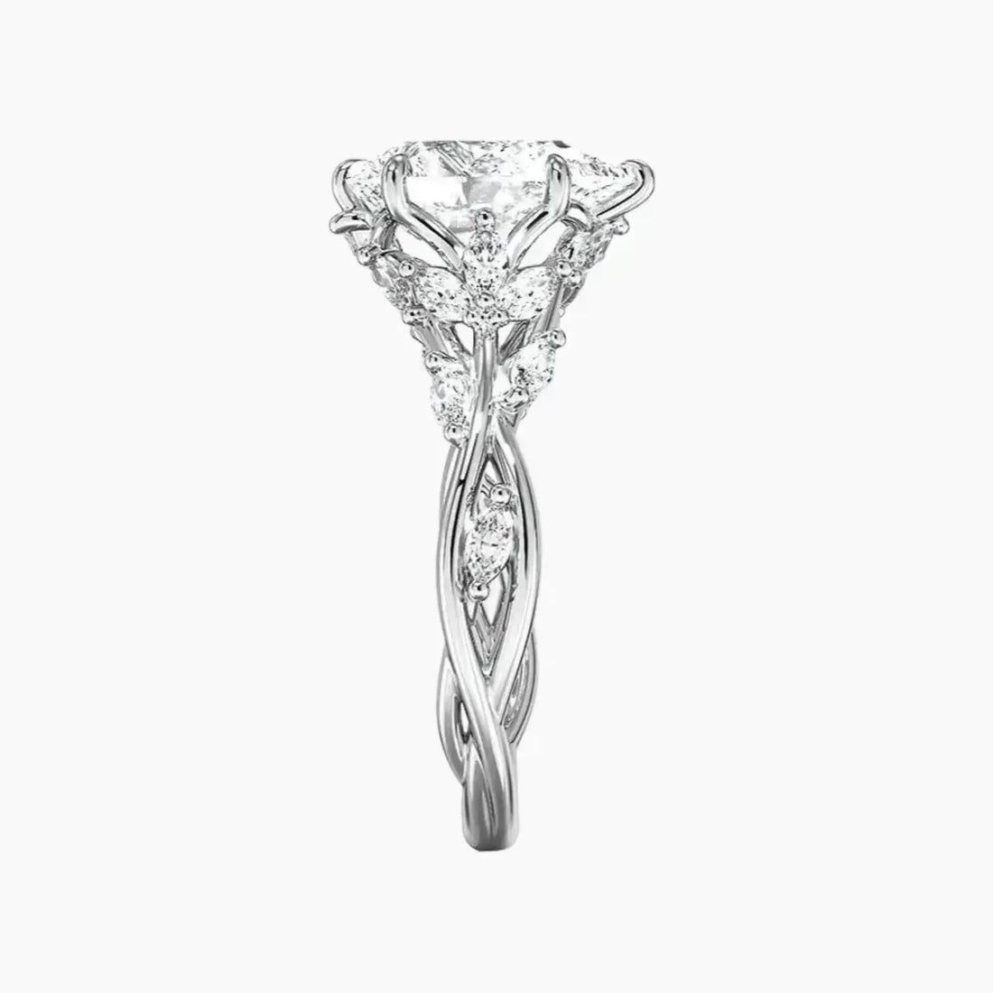 Melia Pear Designer 1 Carat Lab Grown Diamond Engagement Ring in 18K Rose Gold
