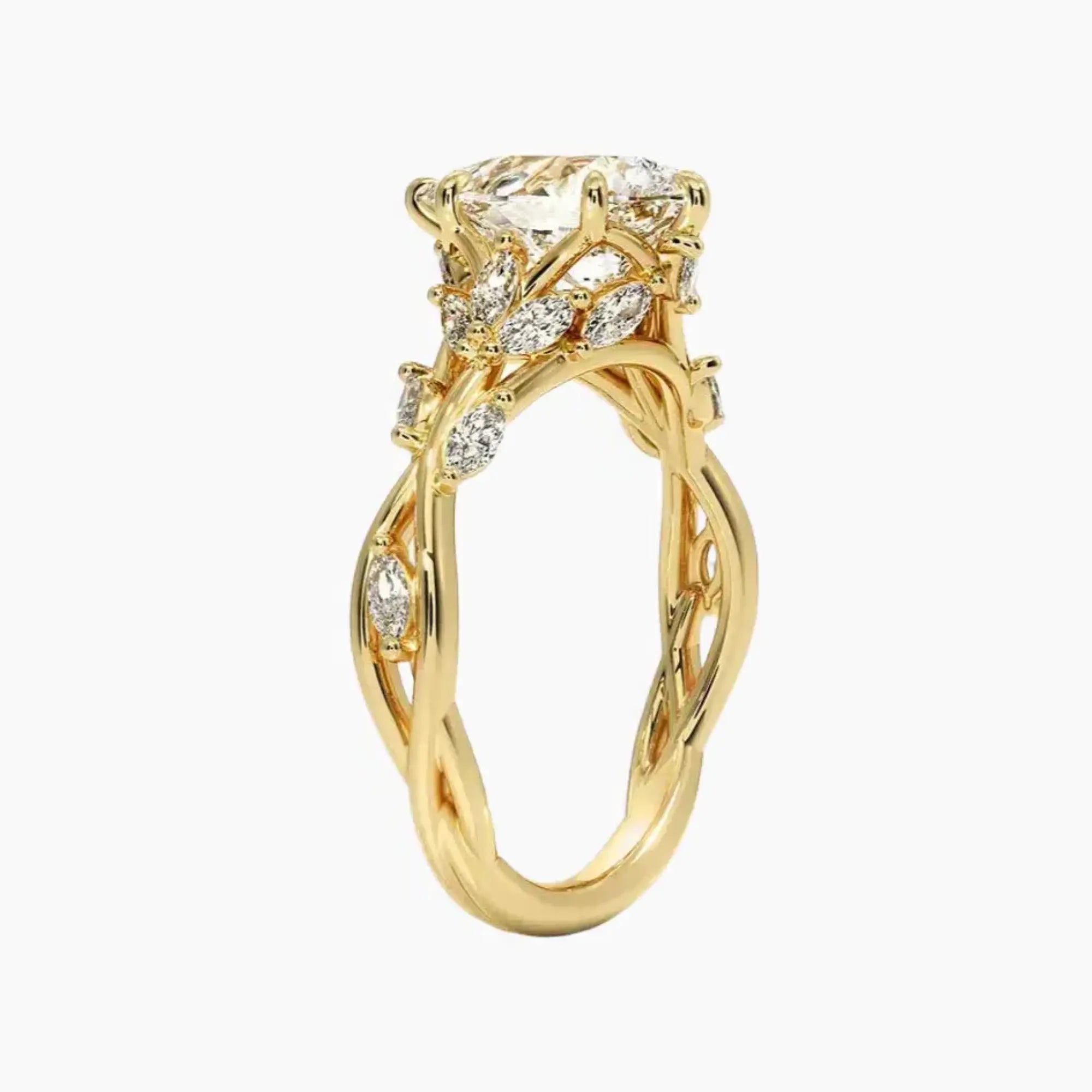Melia Pear Designer 2 Carat Lab Grown Diamond Engagement Ring in 18K White Gold