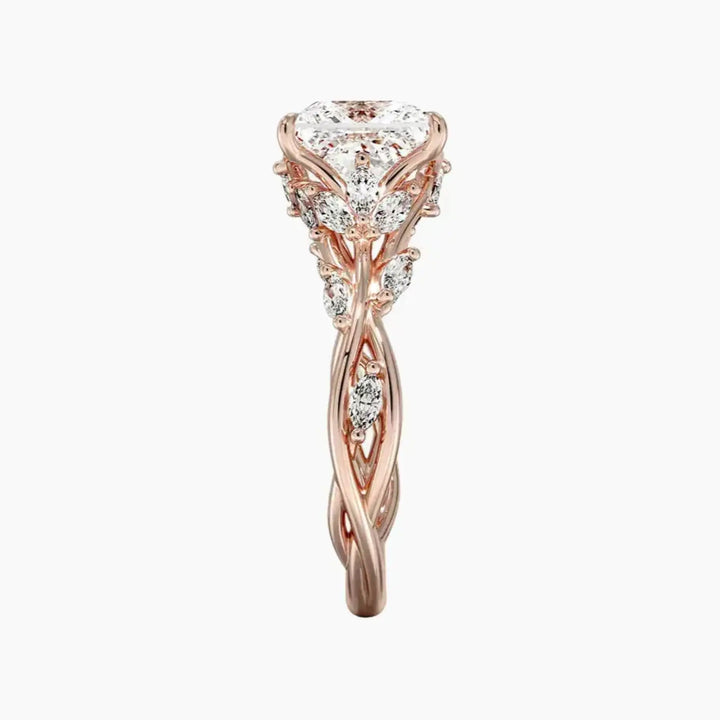 Melia Princess Designer 3 Carat Lab Grown Diamond Engagement Ring in 14K Yellow Gold