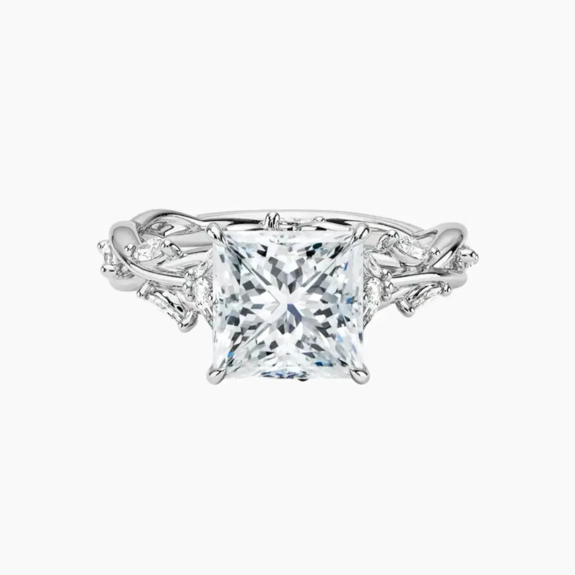 Melia Princess Designer 2 Carat Lab Grown Diamond Engagement Ring in 14K Yellow Gold