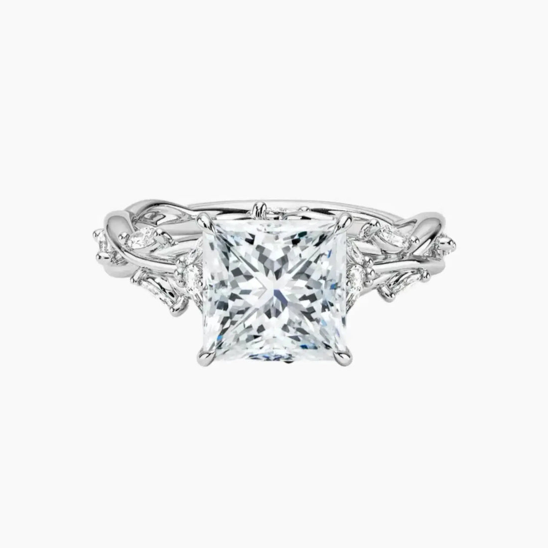 Melia Princess Designer 2 Carat Lab Grown Diamond Engagement Ring in 18K White Gold