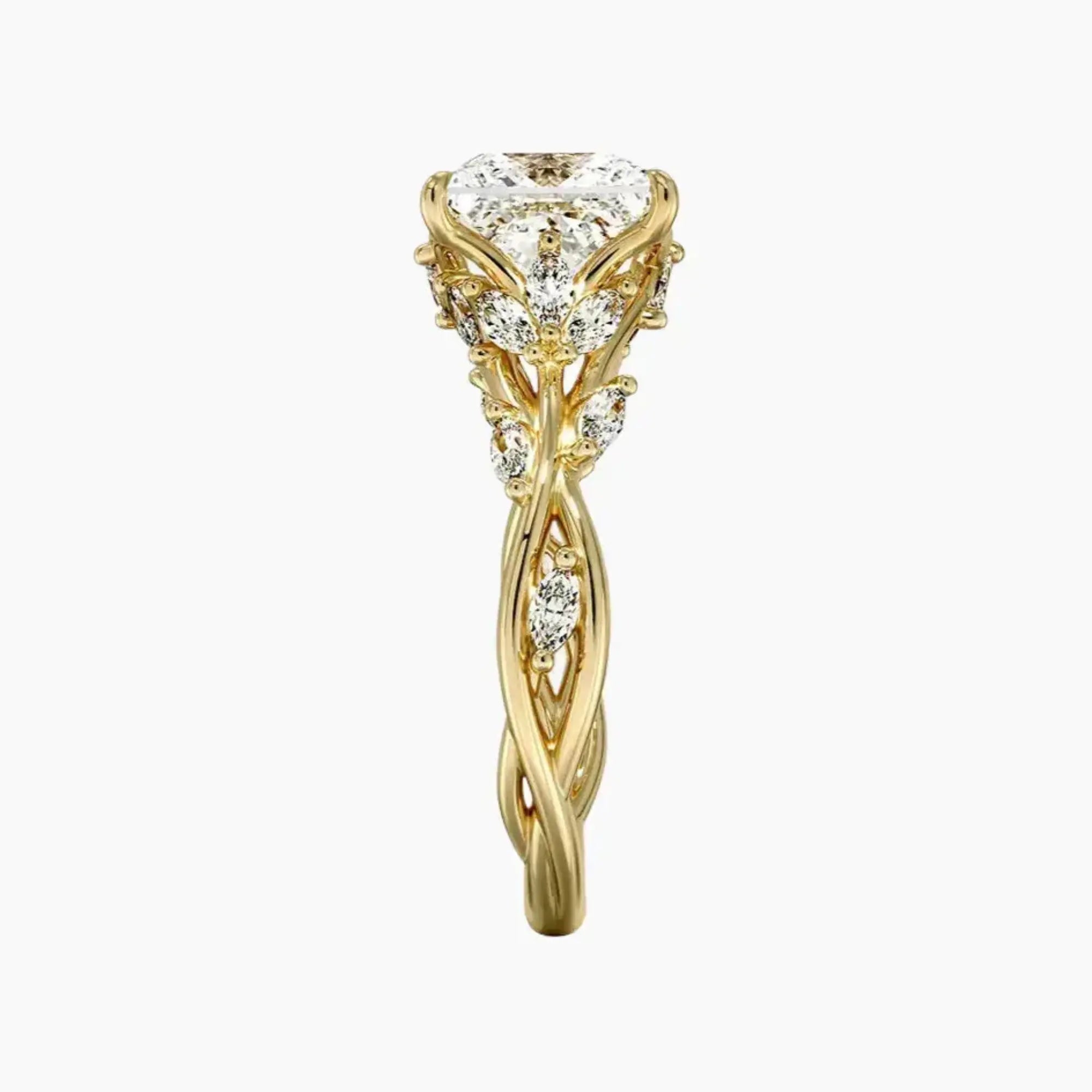 Melia Princess Designer 1.5 Carat Lab Grown Diamond Engagement Ring in 18K Rose Gold