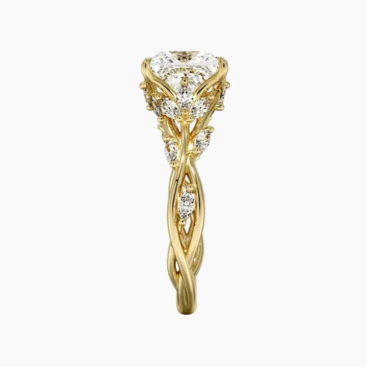 Melia Princess Designer 3 Carat Lab Grown Diamond Engagement Ring in 18K Rose Gold