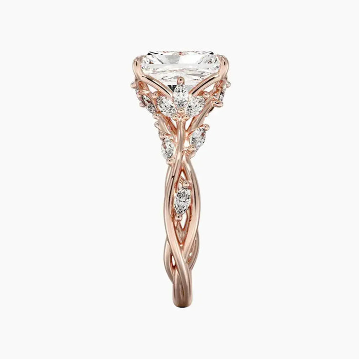 Melia Radiant Designer 3 Carat Lab Grown Diamond Engagement Ring in 18K White Gold