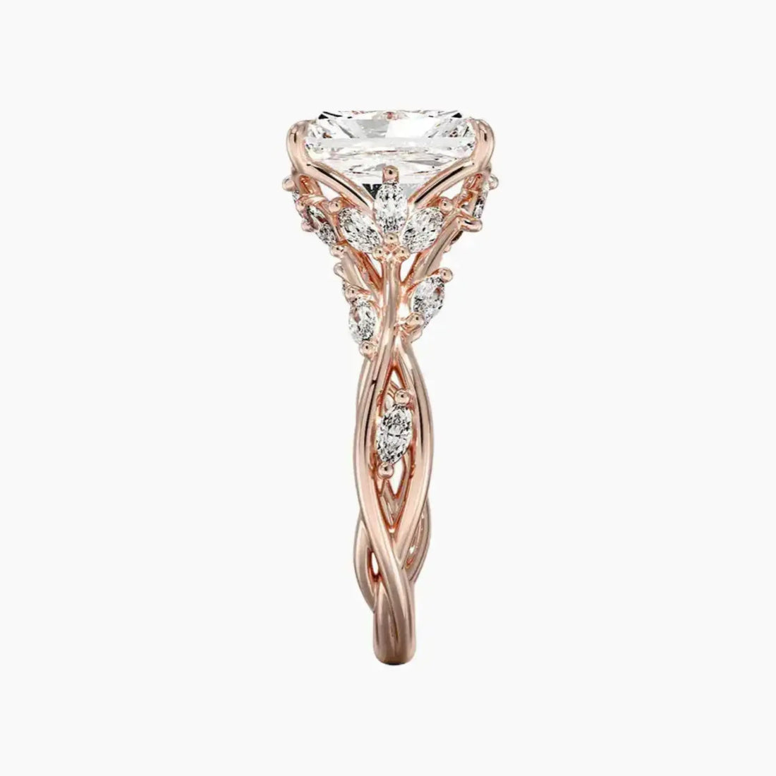 Melia Radiant Designer Diamond Ring Setting in 18K White Gold