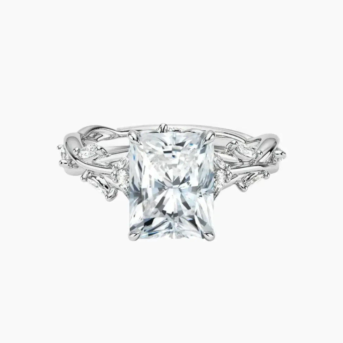 Melia Radiant Designer Diamond Ring Setting in 18K Rose Gold