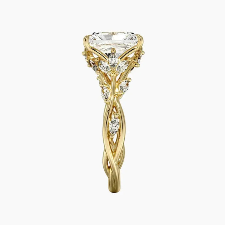 Melia Radiant Designer 3 Carat Lab Grown Diamond Engagement Ring in 18K Rose Gold