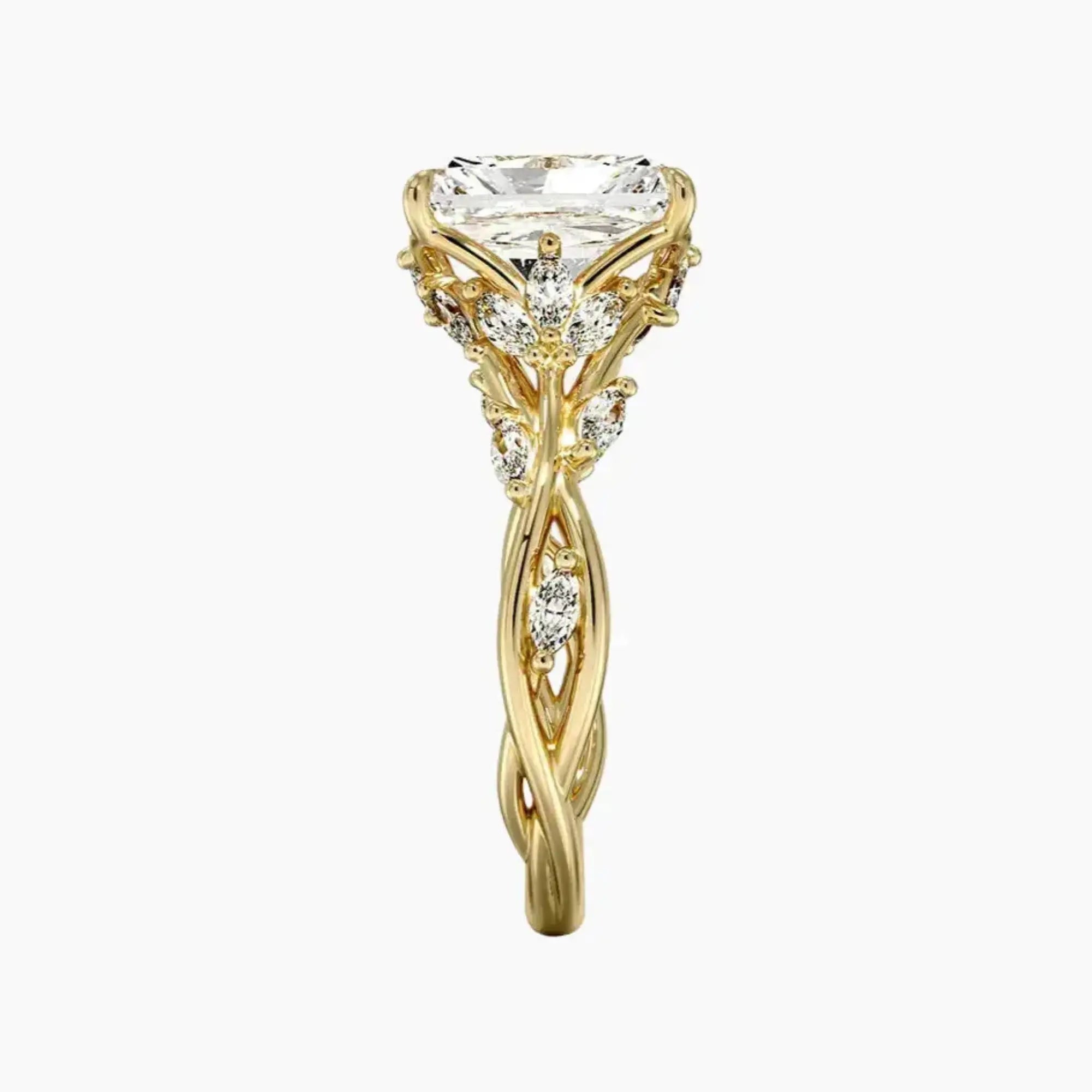 Melia Radiant Designer 1 Carat Lab Grown Diamond Engagement Ring in 14K Rose Gold