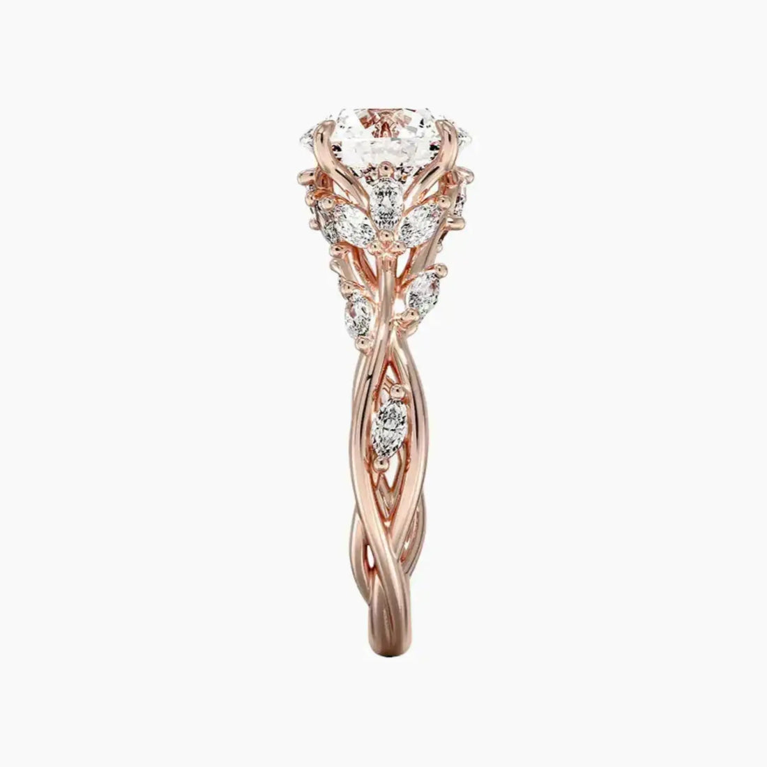Melia Round Designer 2.5 Carat Lab Grown Diamond Engagement Ring in 14K White Gold