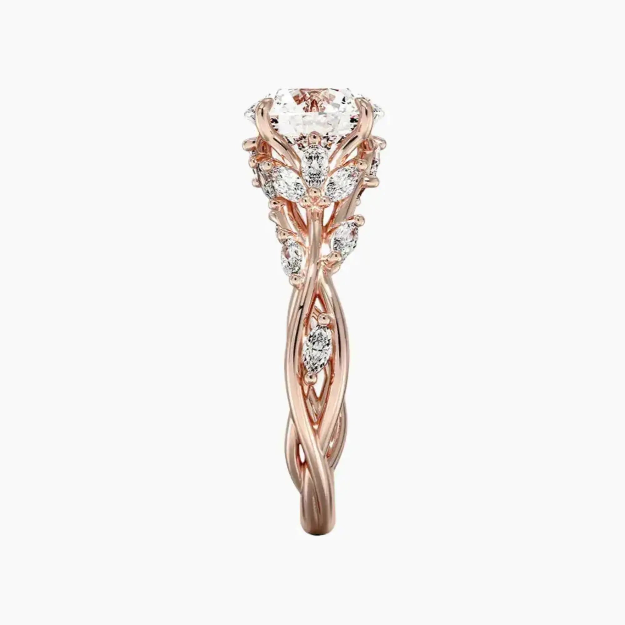 Melia Round Designer 1.5 Carat Lab Grown Diamond Engagement Ring in 14K Yellow Gold