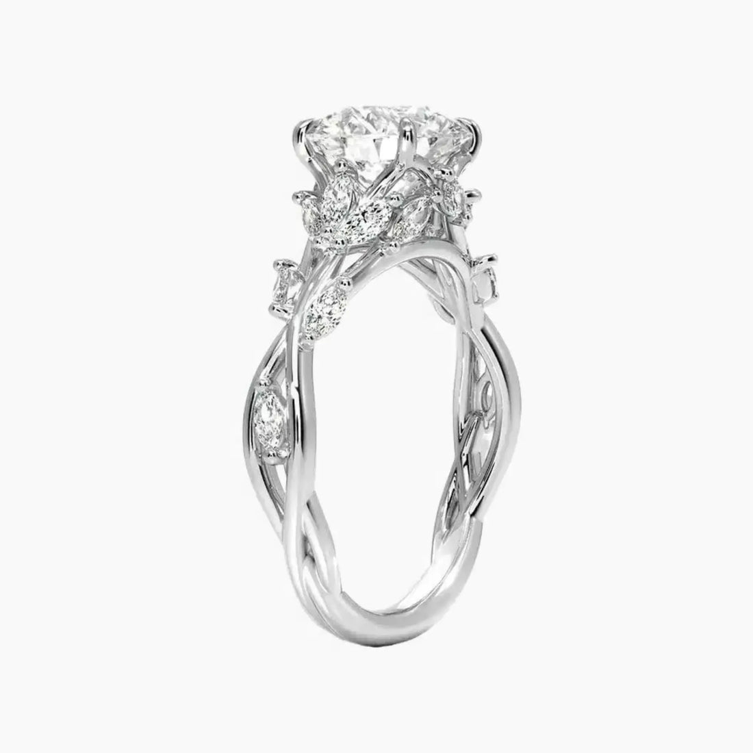 Melia Round Designer 2 Carat Lab Grown Diamond Engagement Ring in 14K Rose Gold