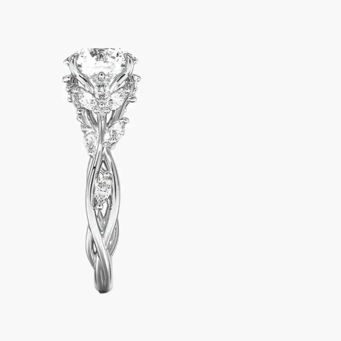 Melia Round Designer 1.5 Carat Lab Grown Diamond Engagement Ring in 18K Yellow Gold