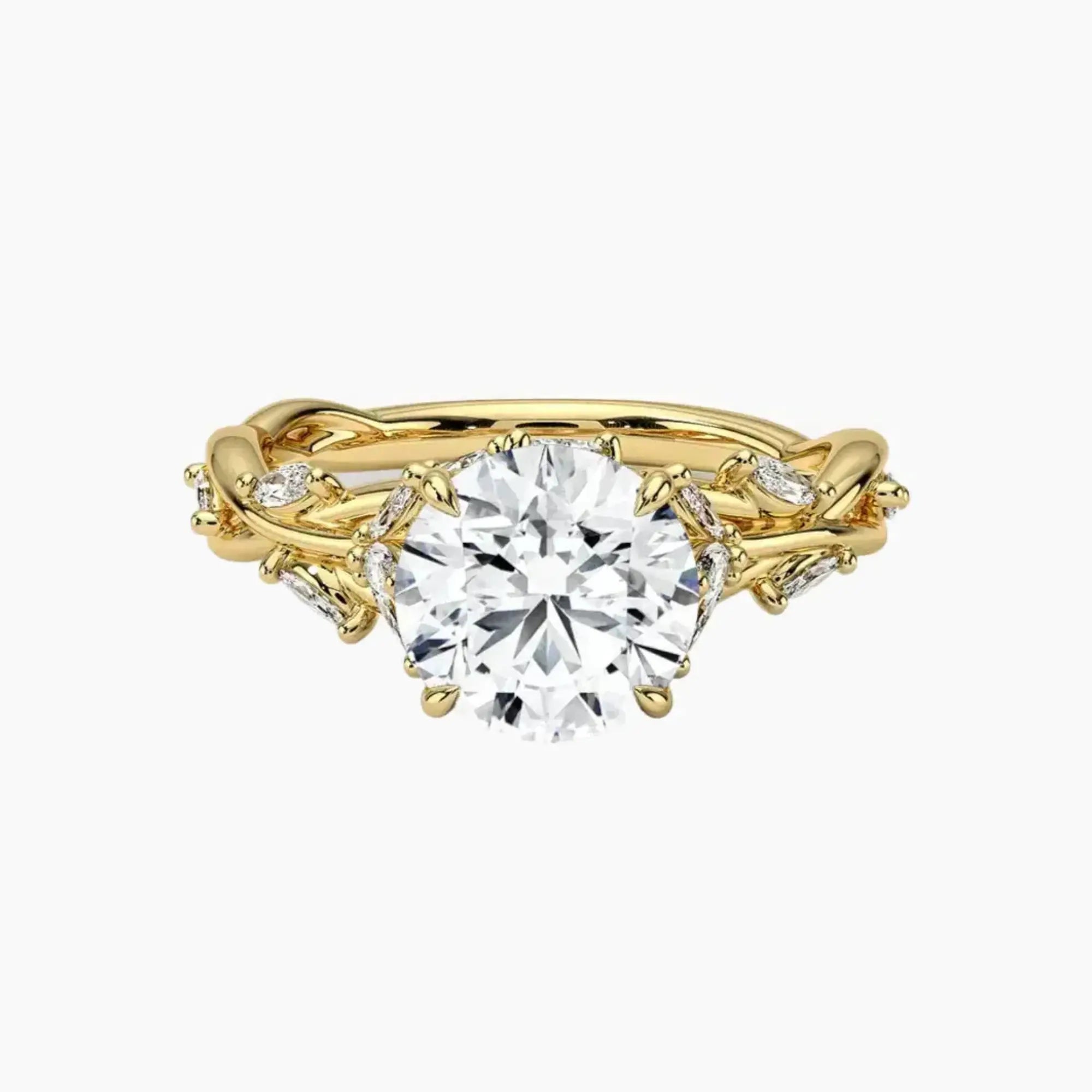 Melia Round Designer 2.5 Carat Lab Grown Diamond Engagement Ring in 18K White Gold