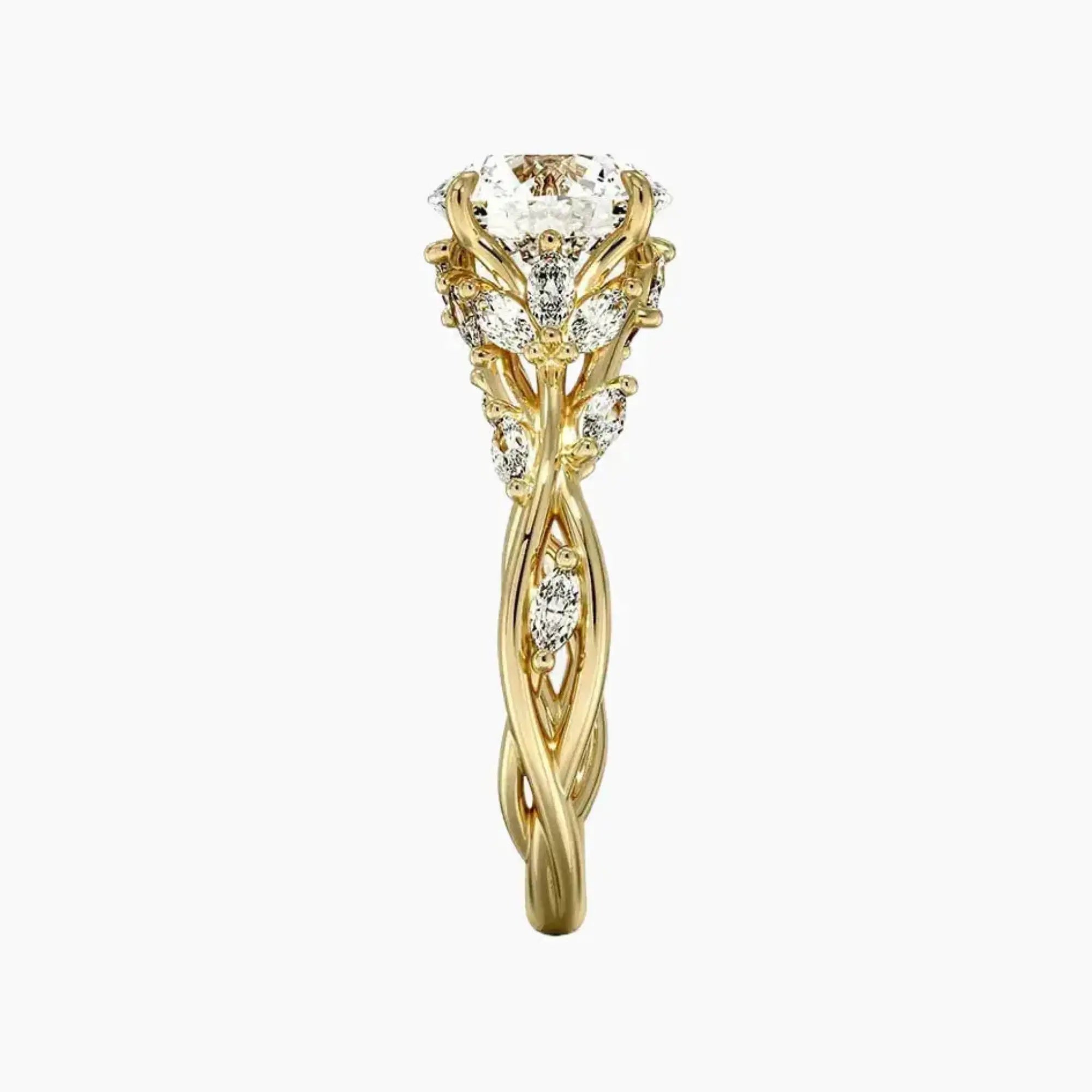 Melia Round Designer 1 Carat Lab Grown Diamond Engagement Ring in 14K Rose Gold