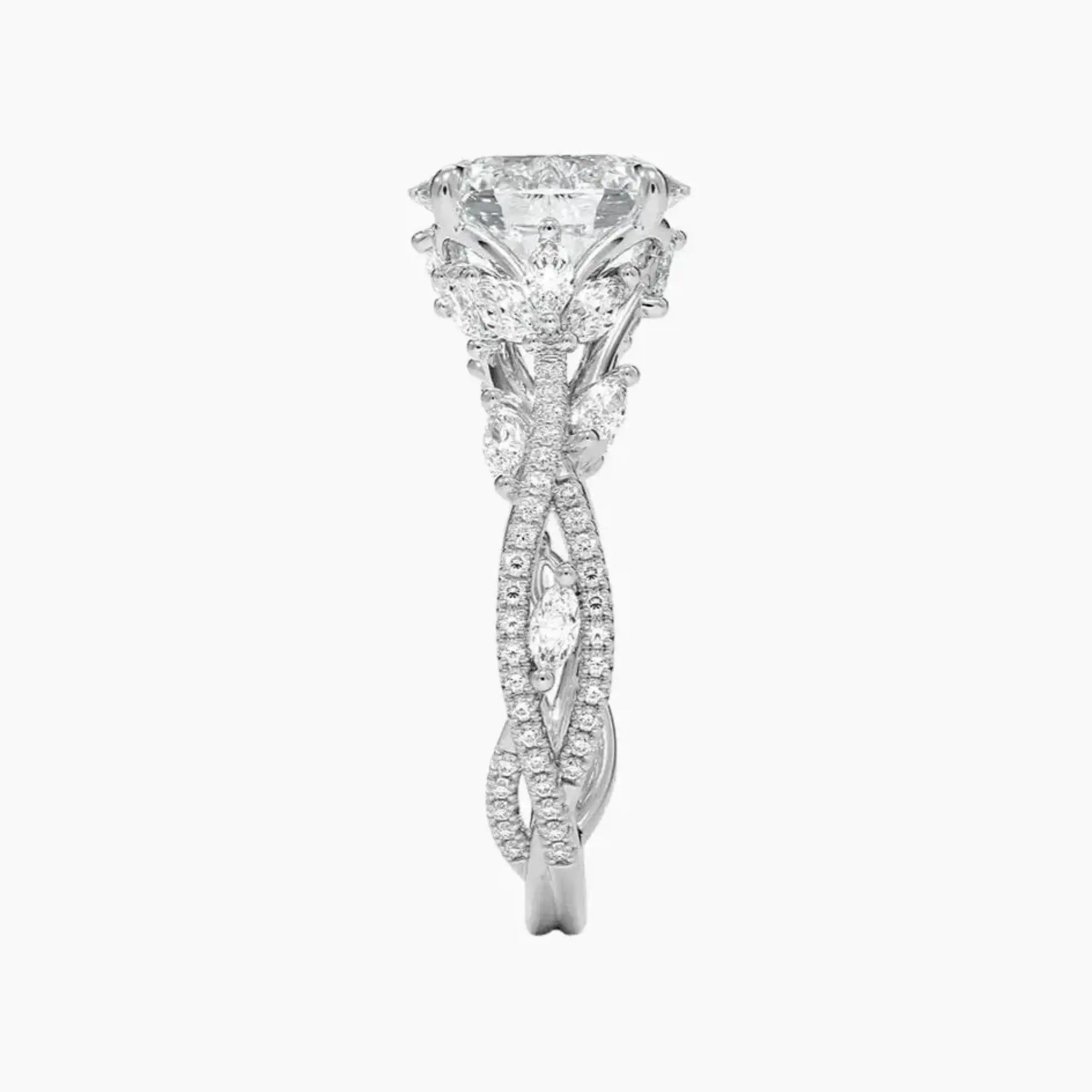 Melia Adorned Oval Designer 1.5 Carat Lab Grown Diamond Engagement Ring in 14K Yellow Gold