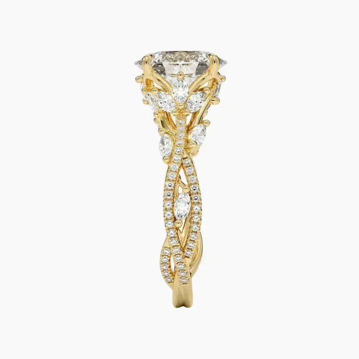 Melia Adorned Oval Designer 3 Carat Lab Grown Diamond Engagement Ring in 18K Rose Gold