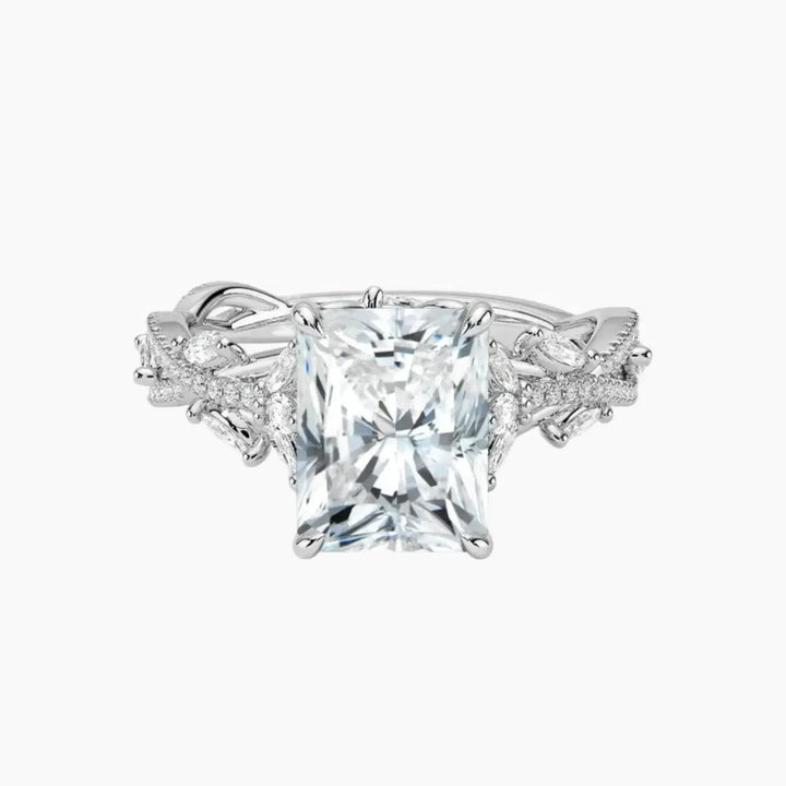 Melia Adorned Radiant Designer 1.5 Carat Lab Grown Diamond Engagement Ring in 14K White Gold
