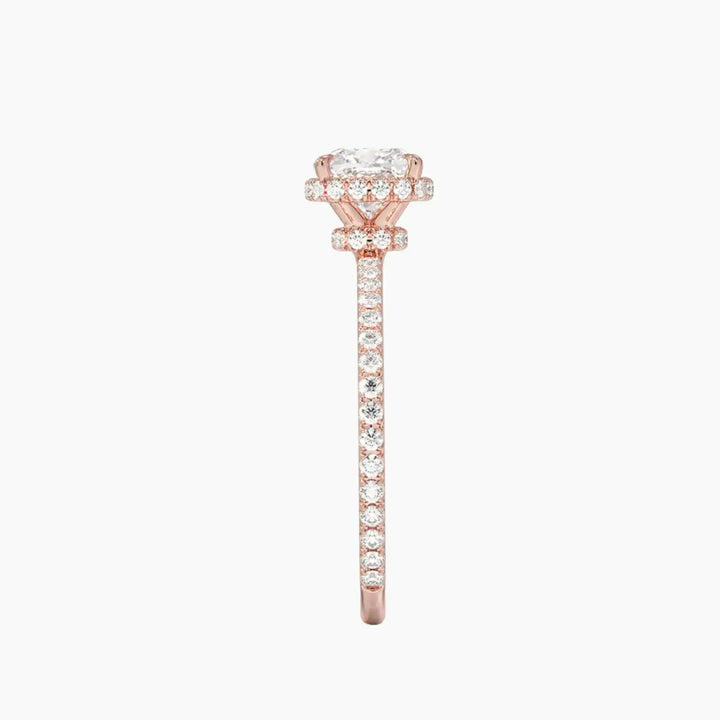 Mirabel Pave Cushion Hidden Halo 1.5 Carat Lab Grown Diamond Engagement Ring in 18K White Gold