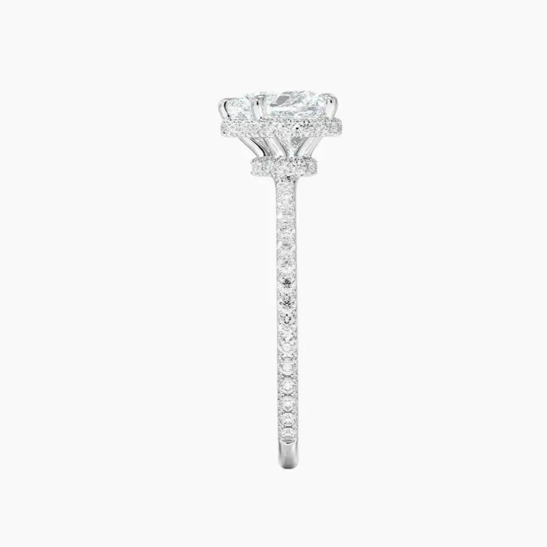 Mirabel Pave Heart Hidden Halo 2.5 Carat Lab Grown Diamond Engagement Ring in 14K Rose Gold