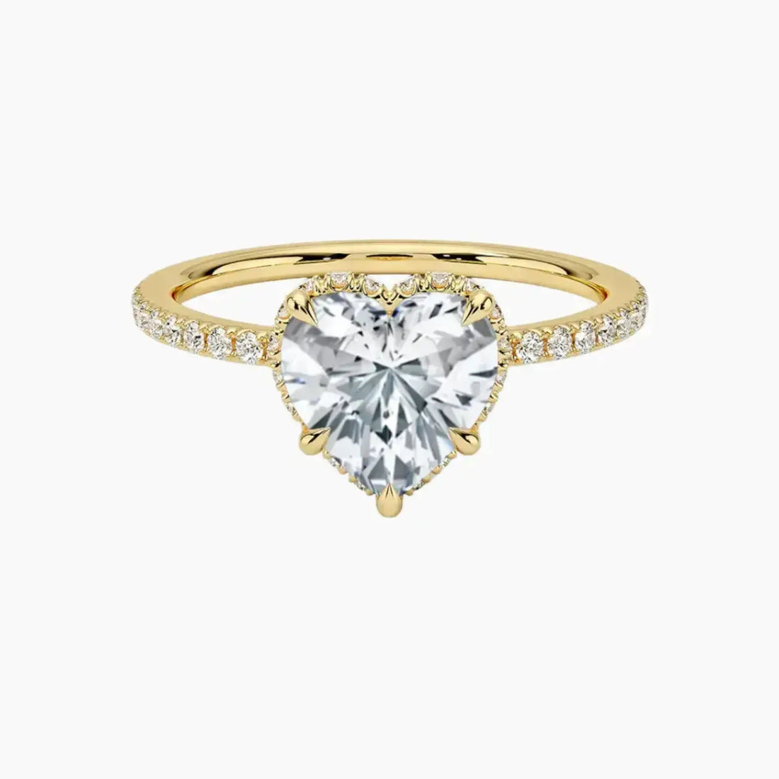 Mirabel Pave Heart Hidden Halo 3 Carat Lab Grown Diamond Engagement Ring in 14K Rose Gold