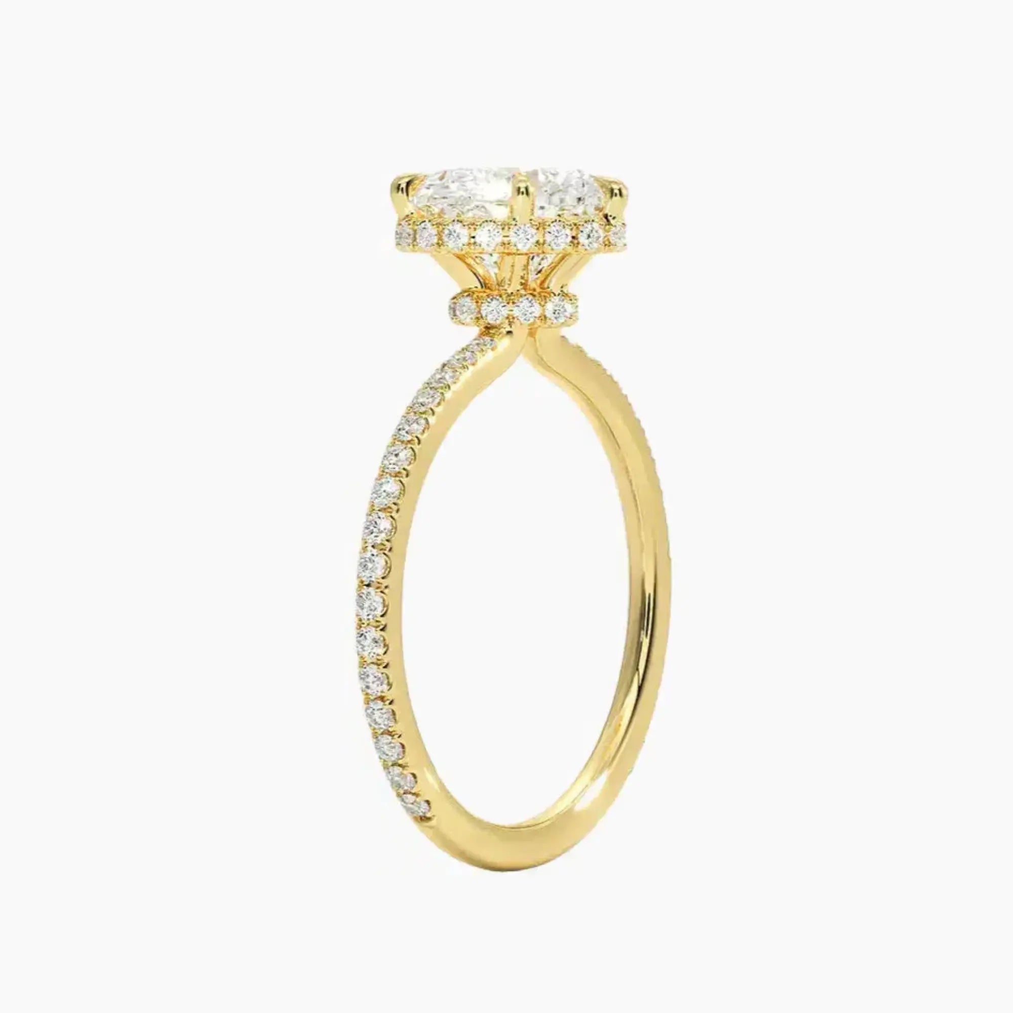 Mirabel Pave Heart Hidden Halo 2 Carat Lab Grown Diamond Engagement Ring in 18K Rose Gold