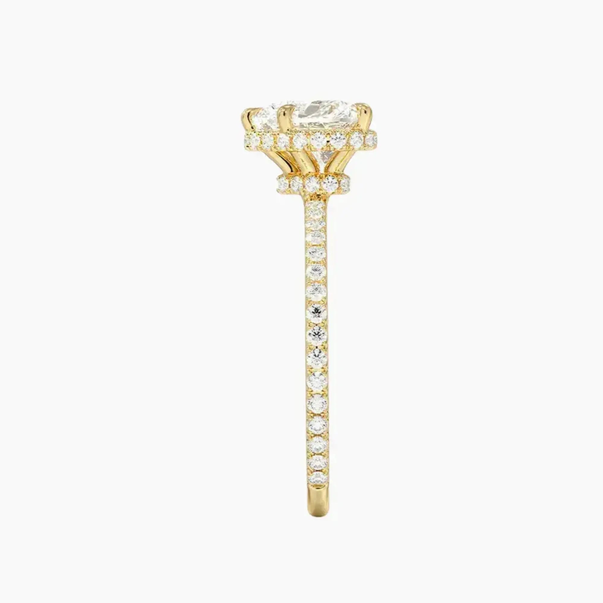 Mirabel Pave Heart Hidden Halo 1.5 Carat Lab Grown Diamond Engagement Ring in 14K White Gold