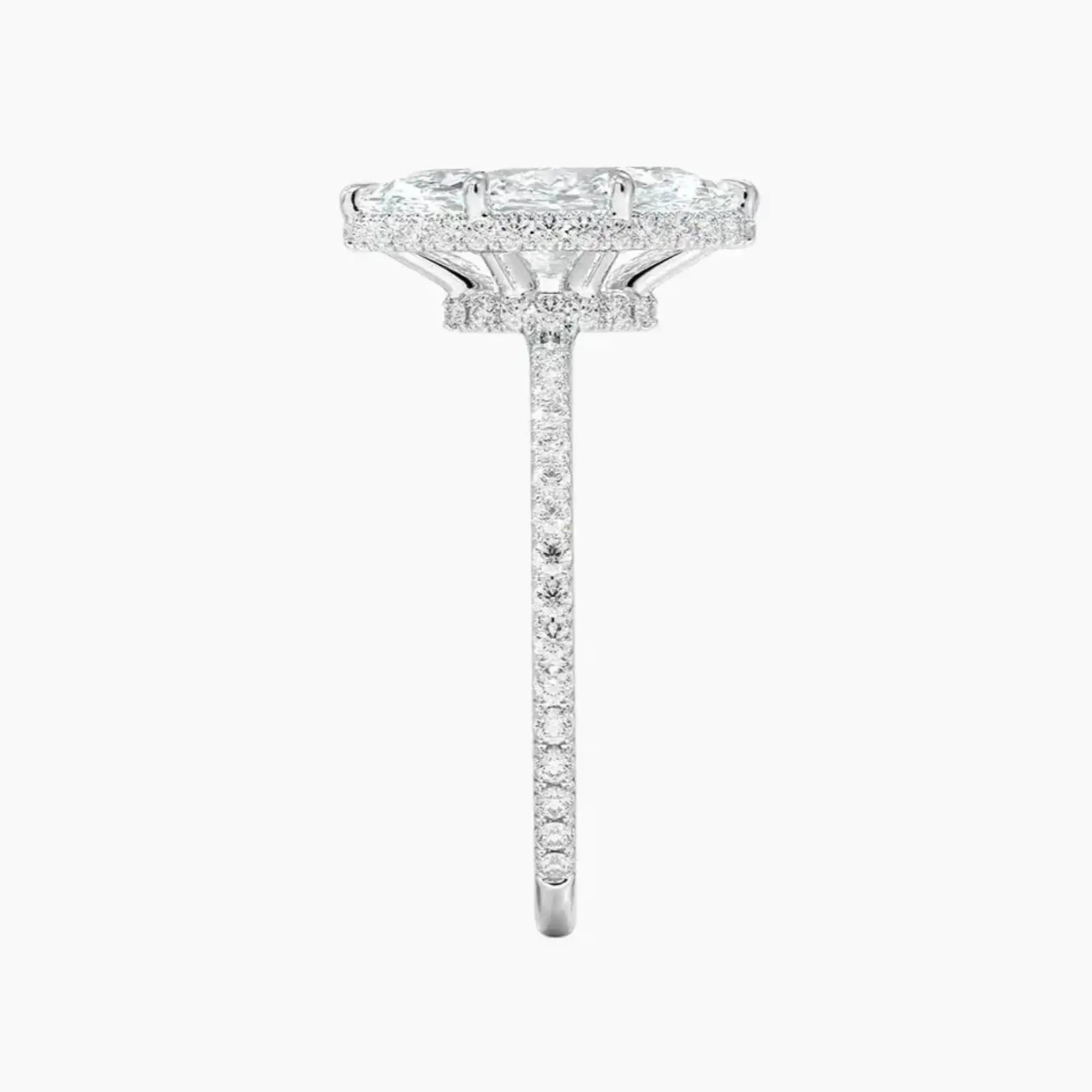 Mirabel Pave Marquise Hidden Halo 2.5 Carat Lab Grown Diamond Engagement Ring in 18K Rose Gold