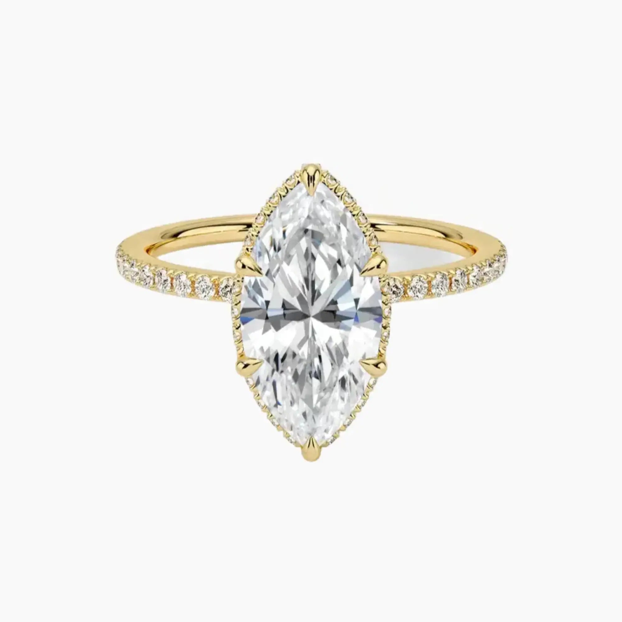 Mirabel Pave Marquise Hidden Halo 2.5 Carat Lab Grown Diamond Engagement Ring in 14K Rose Gold