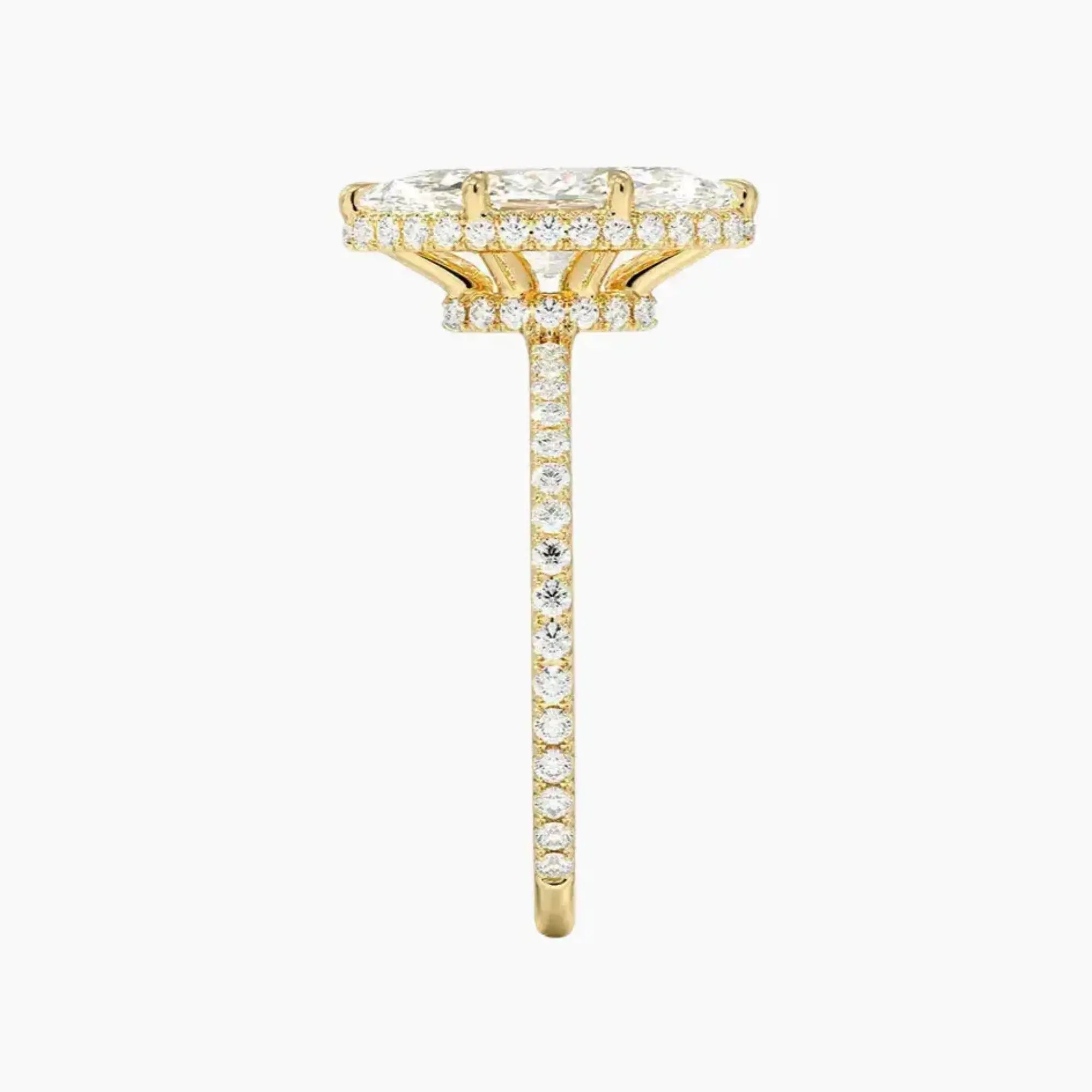Mirabel Pave Marquise Hidden Halo 2.5 Carat Lab Grown Diamond Engagement Ring in 18K Rose Gold
