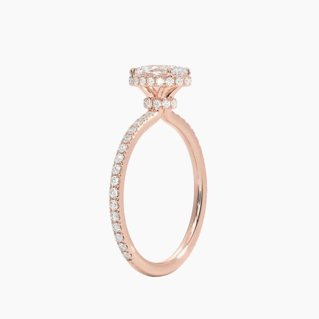 Mirabel Pave Oval Hidden Halo 2.5 Carat Lab Grown Diamond Engagement Ring in 14K Yellow Gold