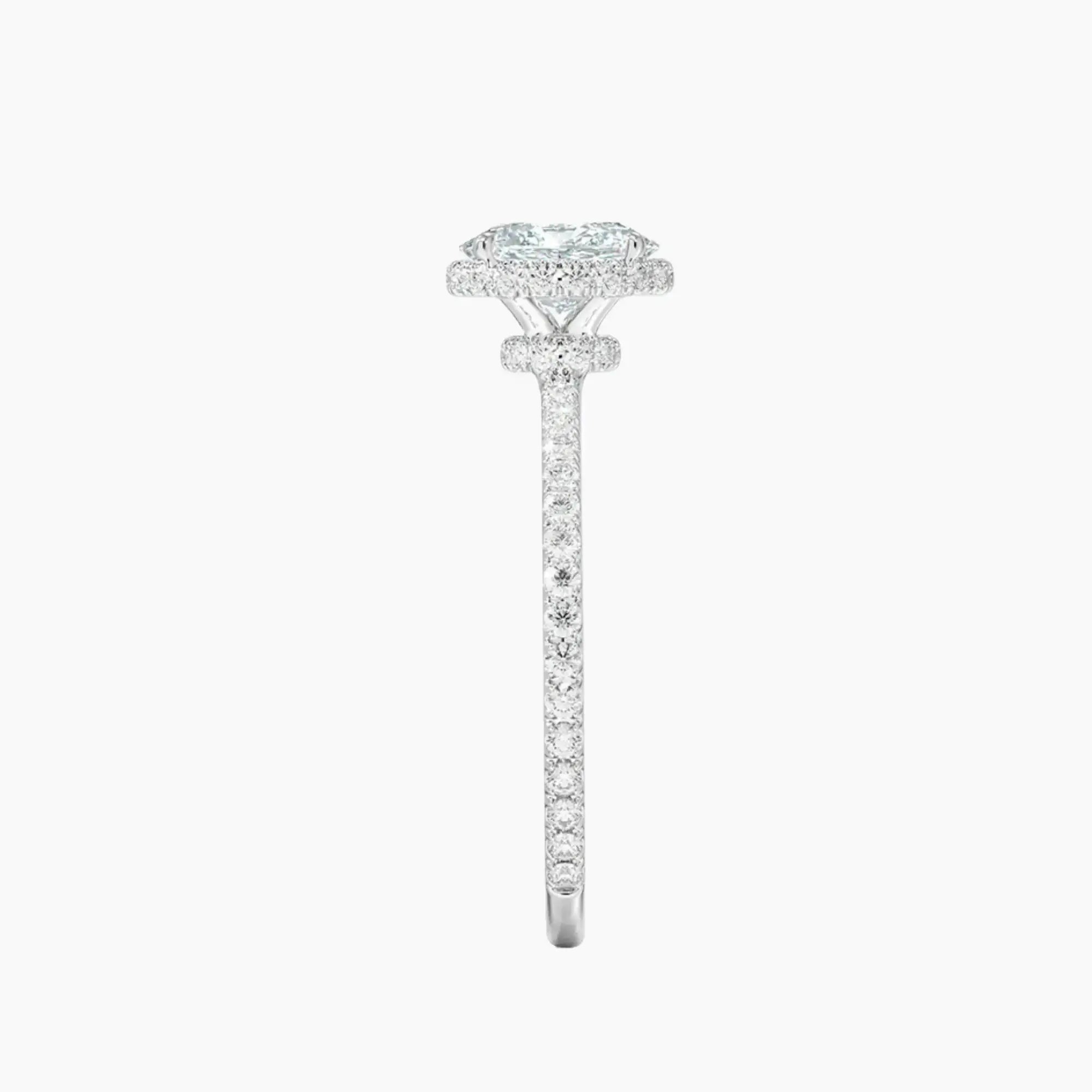 Mirabel Pave Oval Hidden Halo 1 Carat Lab Grown Diamond Engagement Ring in 14K Yellow Gold