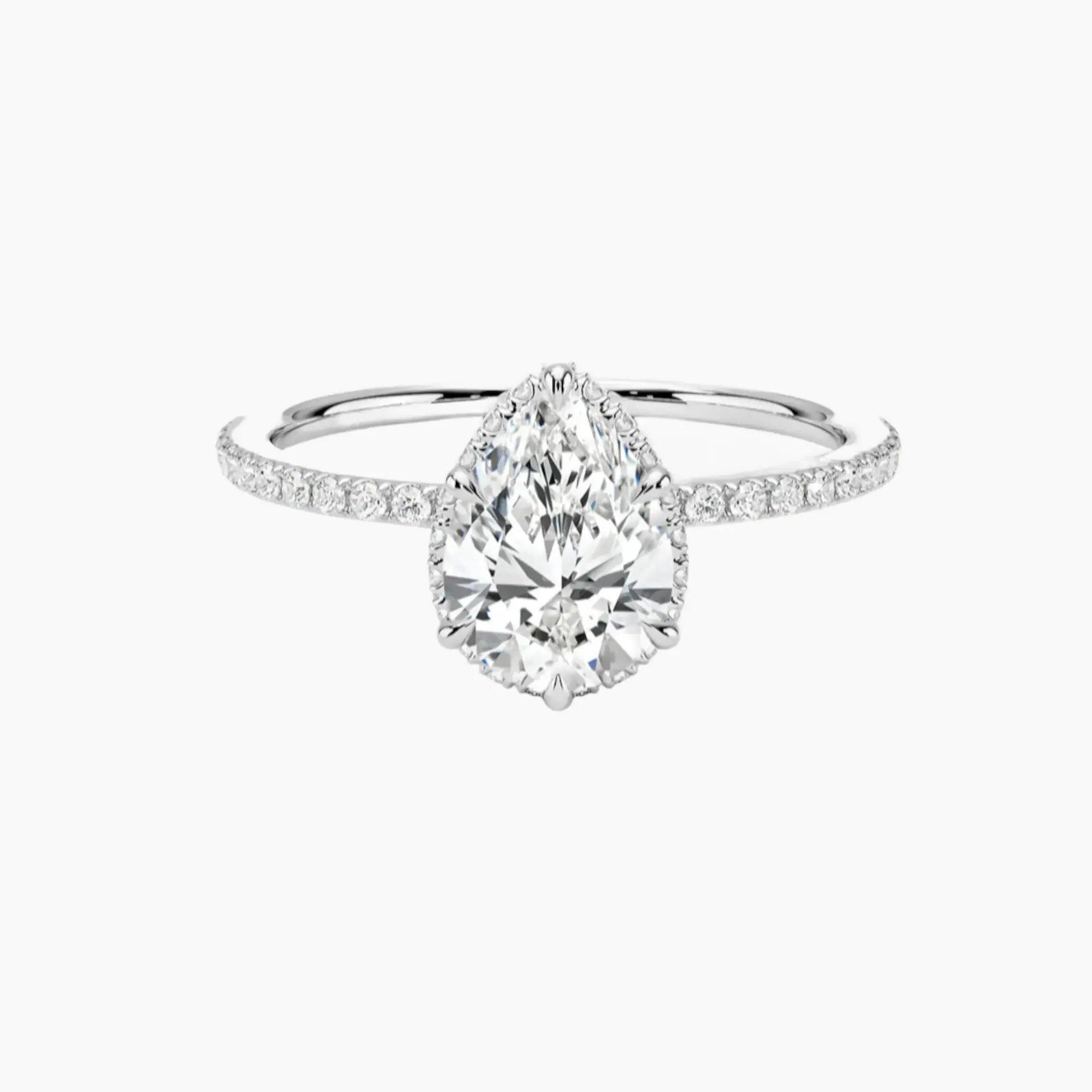 Mirabel Pave Pear Hidden Halo 2.5 Carat Lab Grown Diamond Engagement Ring in 14K Yellow Gold