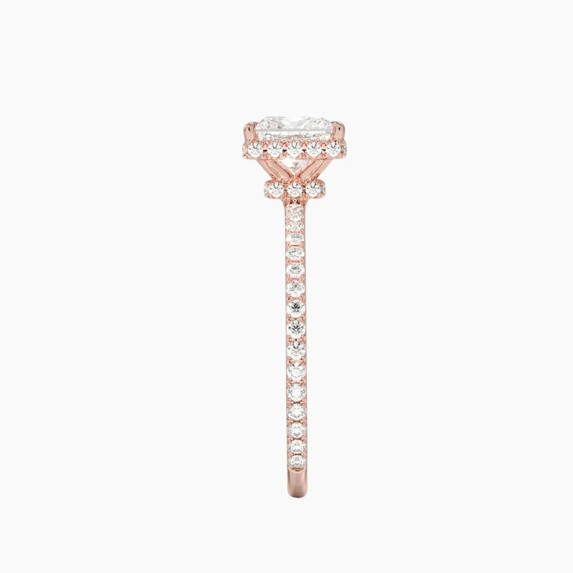 Mirabel Pave Princess Hidden Halo 3 Carat Lab Grown Diamond Engagement Ring in 14K Yellow Gold
