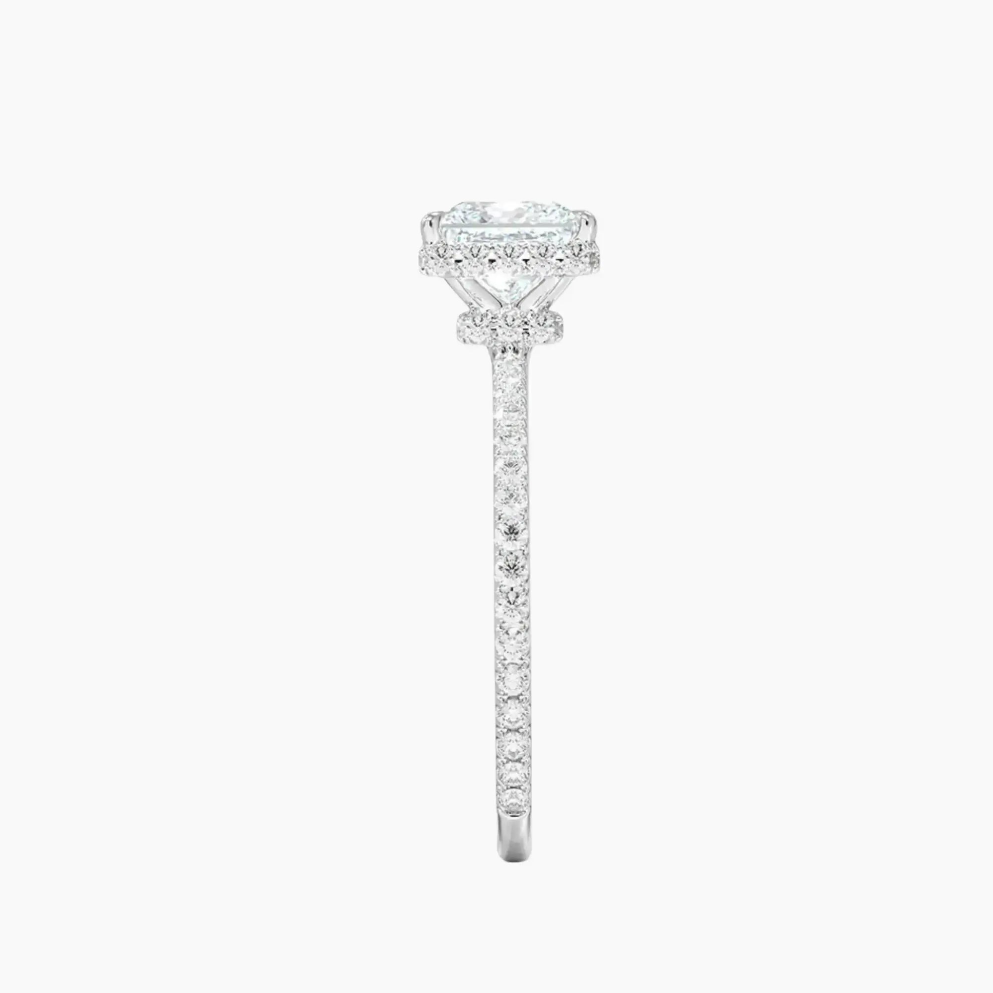 Mirabel Pave Princess Hidden Halo 2 Carat Lab Grown Diamond Engagement Ring in 18K Rose Gold