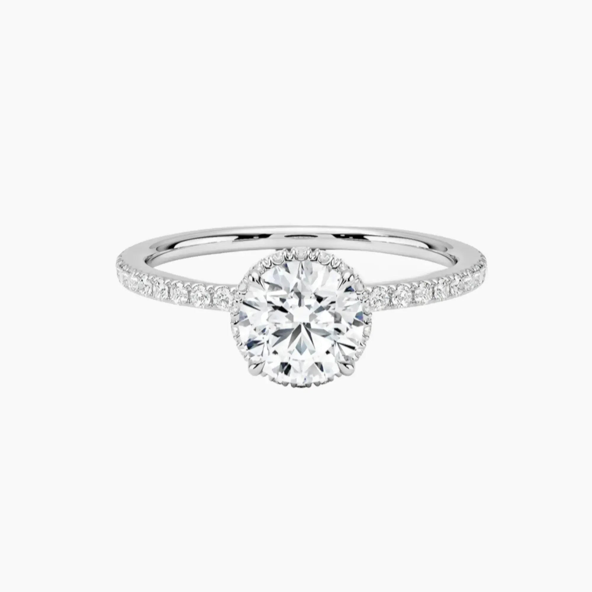 Mirabel Pave Round Hidden Halo 1 Carat Lab Grown Diamond Engagement Ring in 14K Rose Gold
