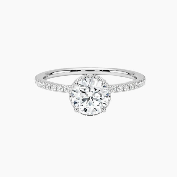 Mirabel Pave Round Hidden Halo 3 Carat Lab Grown Diamond Engagement Ring in 14K White Gold