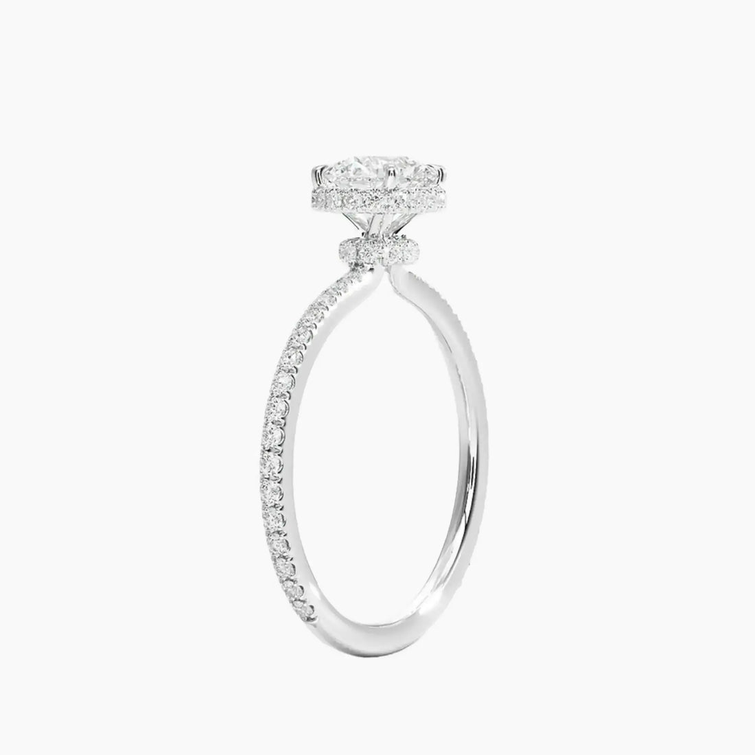 Mirabel Pave Round Hidden Halo Diamond Ring Setting in 14K Rose Gold